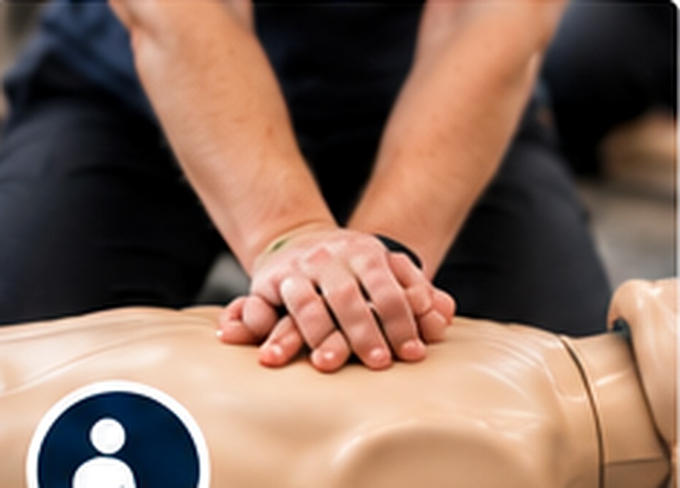 Hands-on CPR practice on a training manikin