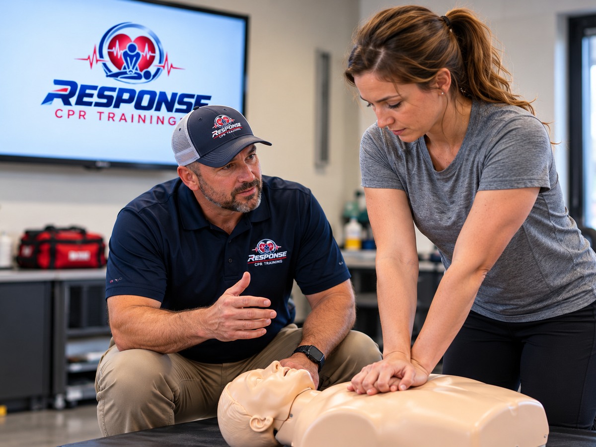 Individual learner receiving CPR instruction